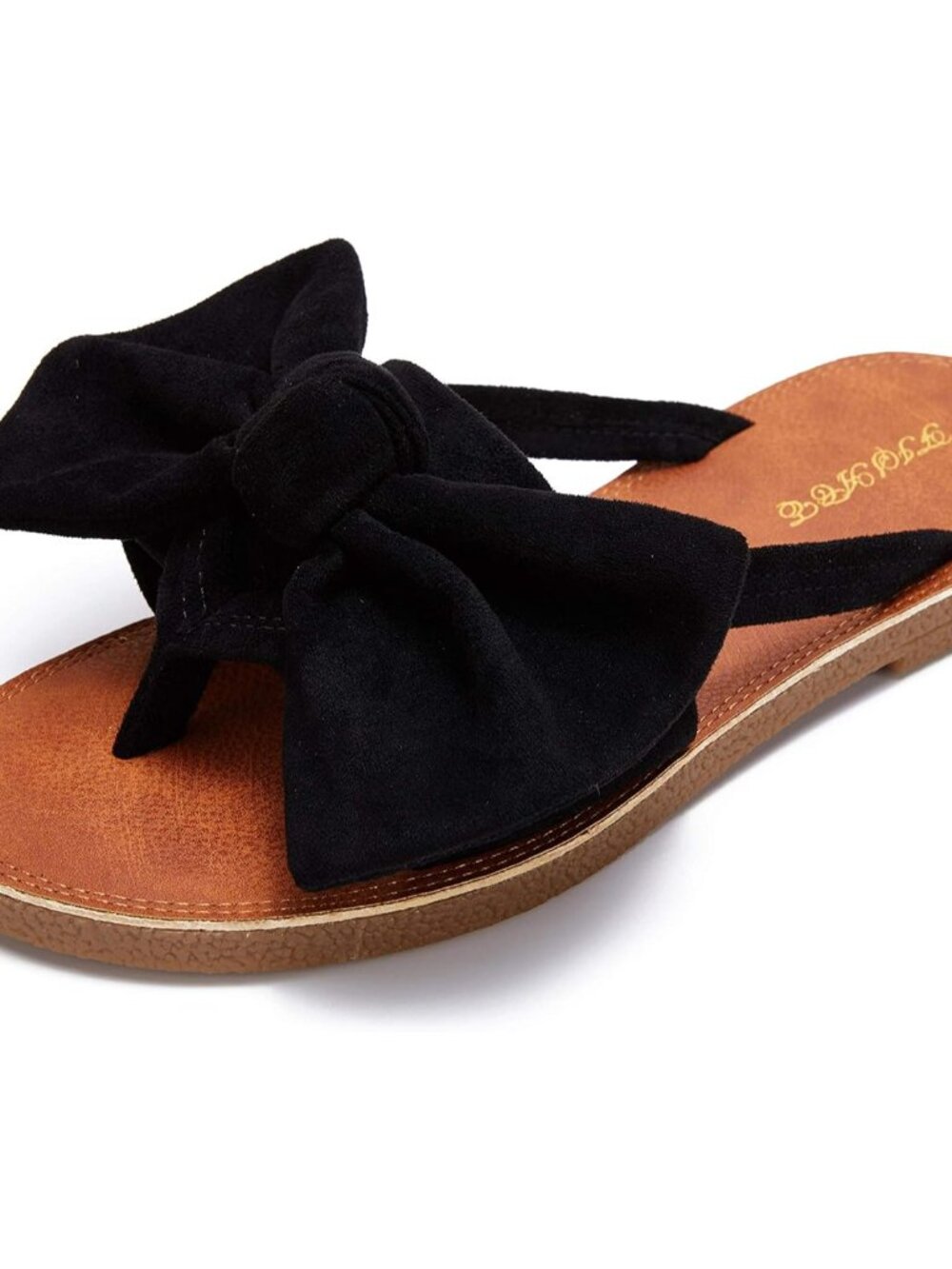 Womens Bow Flat Sandals Flip Flops Slide Sandals Summer Beach Shoes